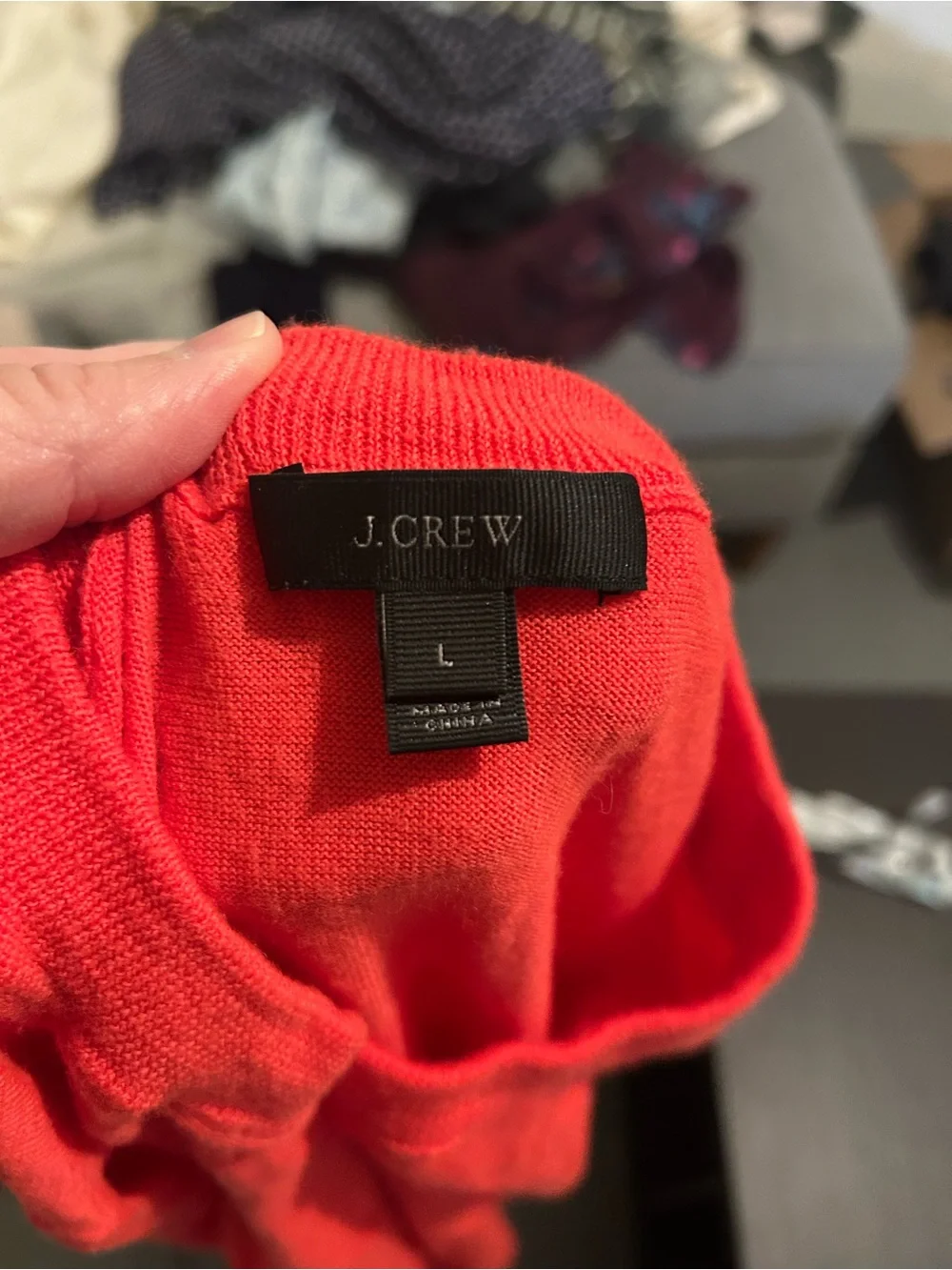 J. Crew Bright Red Scoop Neck Sweater 100% Merino Wool worn once